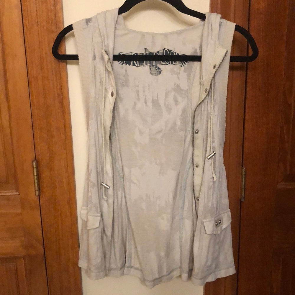 Free People zip up hoodie vest